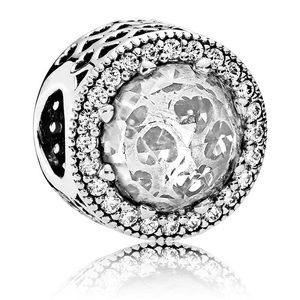 Clear Radiant Heart Charm (Silver) for Pandora Bracelets